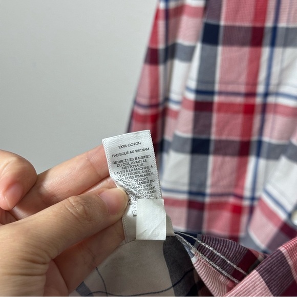 Express Men Red Plaid Button Down Long Sleeve Shirt Modern Fit size XL. - Picture 5 of 8